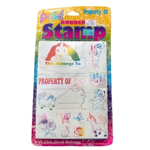 80s VTG Lisa Frank Rubber Stamp Collection Property Of Book Belongs To New - Picture 1 of 3